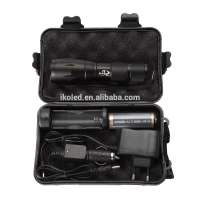 High Powerful XM-L T6 LED Zoomable G700 Flashlight Torch with 18650 Battery Charger Flashlight Gift Box