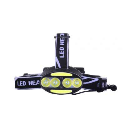 Waterproof XML-T6 COB LED Headlamp Outdoors Headlight USB Charging Rechargeable Head Lamp Red Light - Black